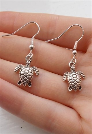 SILVER TURTLE EARRINGS