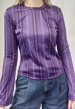 90's Vintage Top Purple Long Sleeve 