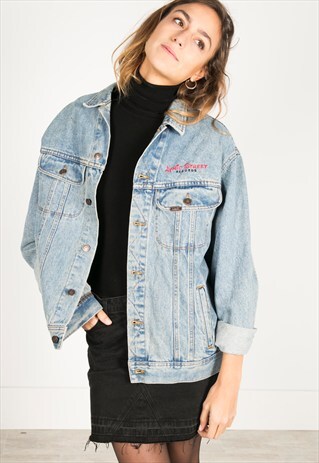 VINTAGE 80S LEE PATCHED DENIM JACKET / R0962
