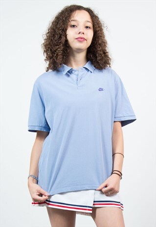 90'S NIKE BABY BLUE POLO T-SHIRT TOP