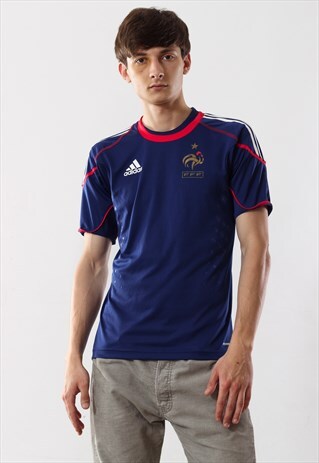 VINTAGE ADIDAS FORMOTION FRANCE SHIRT BLUE HOME 2010