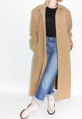 VINTAGE 90'S WOOL OVERSIZED CAMEL COAT