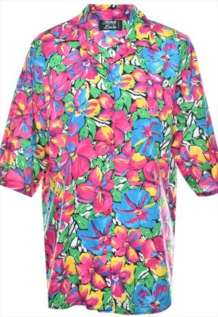 BEYOND RETRO VINTAGE FLORAL BLOUSE - L
