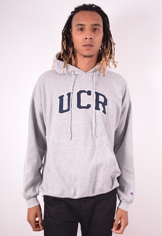 CHAMPION MENS VINTAGE UCR HOODIE JUMPER XL GREY 90S