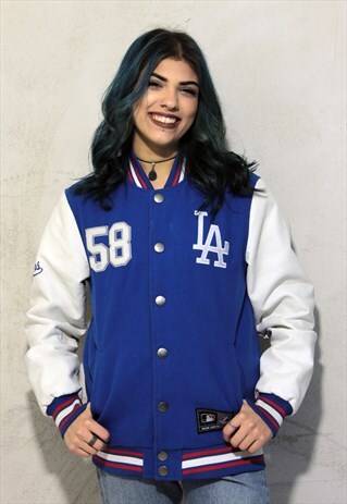 MAJESTIC L.A. DODGERS PADDED VARSITY BOMBER JACKET A370