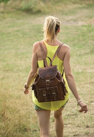 COCO BROWN LEATHER RUCKSACK