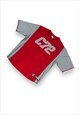 NIKE CORTEZ VINTAGE Y2K RED AND GREY T-SHIRT EMBROIDERED 
