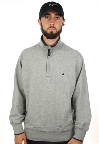 VINTAGE NAUTICA SMALL LOGO 1/4 ZIP SWEATSHIRT JUMPER