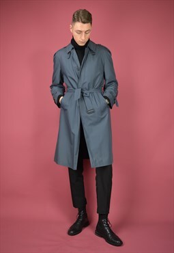  Vintage grey classic 80's trench coat