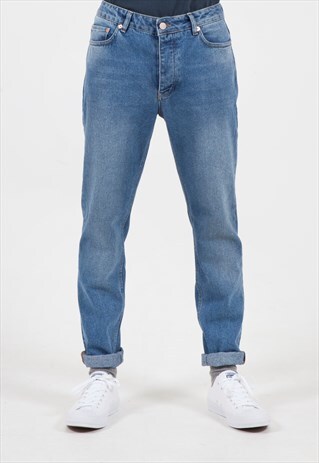 CENTRE FRONT TAPERED SLIM JEANS IN VINTAGE WASH