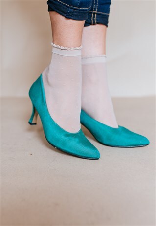 VINTAGE EMERALD GREEN STILLETO HEELS