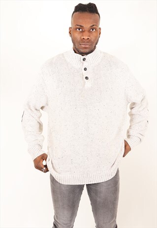 VINTAGE RALPH LAUREN CHAPS SPECKLED JUMPER OFF WHITE