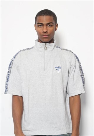 VINTAGE DIADORA 1/4 TOP GREY