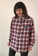 VINTAGE 90S WHITE & RED PLAID SHIRT