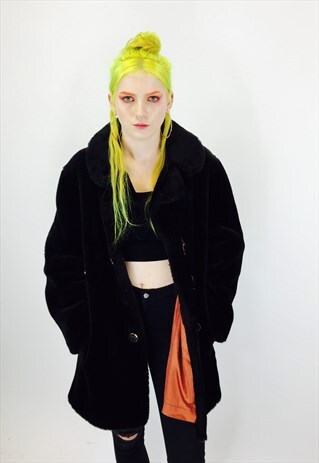 VINTAGE 80S FAUX FUR COAT
