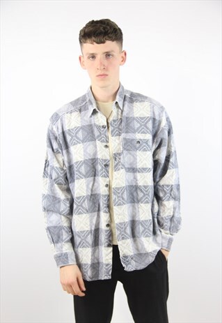 VINTAGE BLOCK PATTERNED NAVAJO SHIRT
