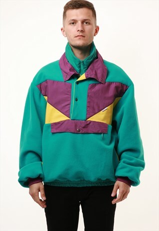 90S SWITZERLAND MONTAIR 1/4 ZIP FLEECE/SHELL JUMPER 15519