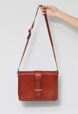 70's Vintage Bag Brown Leather Shoulder Bag