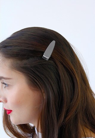 SILVER BARRETTE HAIR CLIP PIN