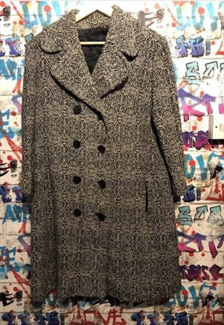 80S WELSH WOOL STYLE DOUBLE BREASTED COAT 