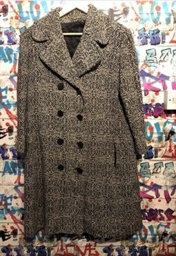 80s Welsh wool style double breasted coat 