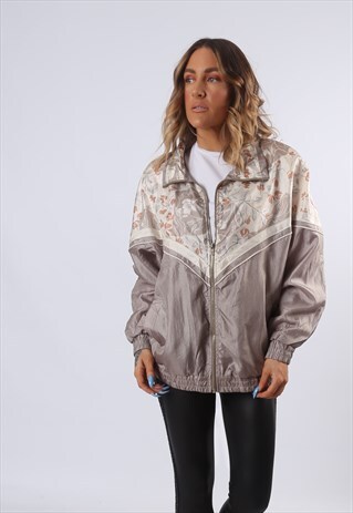 SHELL BOMBER JACKET PRINT OVERSIZED PATTERNED UK 14 (6AB)