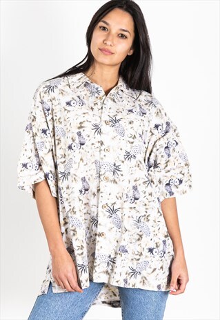 VINTAGE 80S HAWAIIAN SHORT SLEEVE SHIRT / S2047