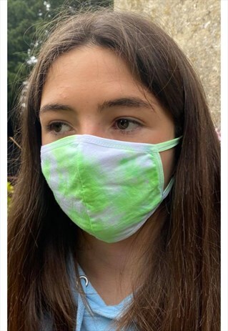 LIME TIEDYE COTTON FACE MASK