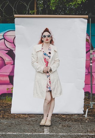 MOSCHINO COAT CREAM WOMENS DESIGNER 90'S VINTAGE