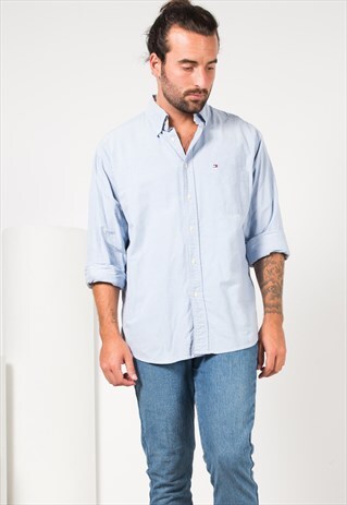 VINTAGE 80'S TOMMY HILFIGER COTTON SHIRT / S4249