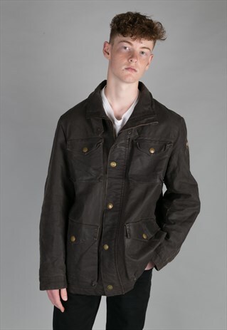 VINTAGE 90S WAXED (COTTON) JACKET BROWN