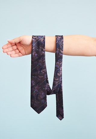 VINTAGE 80'S RETRO ABSTRACT PATTERN TAPESTRY WOVEN TIE