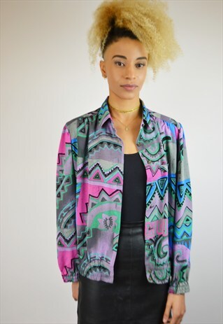 VINTAGE 80'S PATTERNED BLOUSE