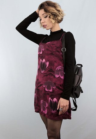 VINTAGE 90S FLORAL PATTERNED SLIP DRESS