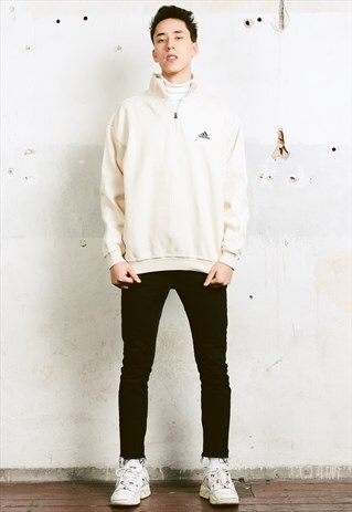 VINTAGE 90S ADIDAS ZIP NECK SWEATSHIRT
