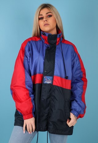 VINTAGE WINDBREAKER JACKET IN MULTI NJ547