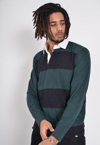 VINTAGE DICKIES STRIPED RUGBY JERSEY SHIRT GREEN