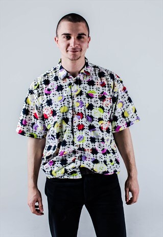 VINTAGE 90S CRAZY PATTERN SHIRT IN CRAZY COLOURS
