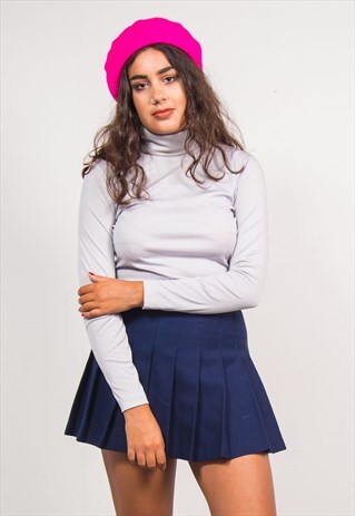 VINTAGE 70'S GREY TURTLE NECK LONG SLEEVE TOP
