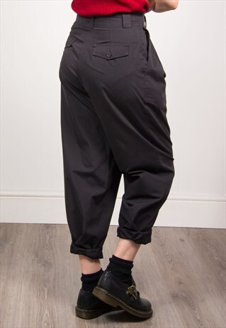 VINTAGE 90'S DARK GREY HIGH WAIST TROUSERS