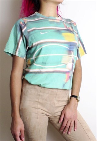 VINTAGE NIKE RARE ALL OVER PRINT TOP FOOSBALL EMBROIDERED