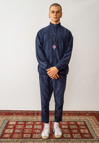 CORDUROY PULLOVER IN WASHED NAVY BLUE