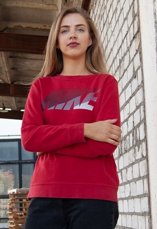 VINTAGE RETRO RED NIKE JUMPER SWEATSHIRT