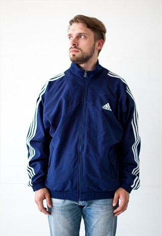 VINTAGE RETRO BLUE ADIDAS SPORTS SHELL JACKET
