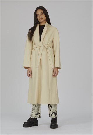 VINTAGE CREAM WRAPAROUND MARELLA 80'S COAT