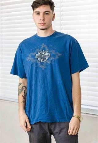 VINTAGE HARLEY-DAVIDSON WINCHESTER T-SHIRT LOGO 90S XL 9.7