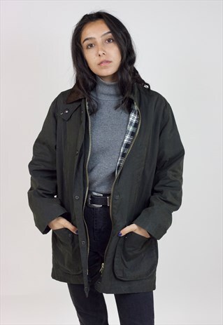 VINTAGE 90S GREEN WAX JACKET