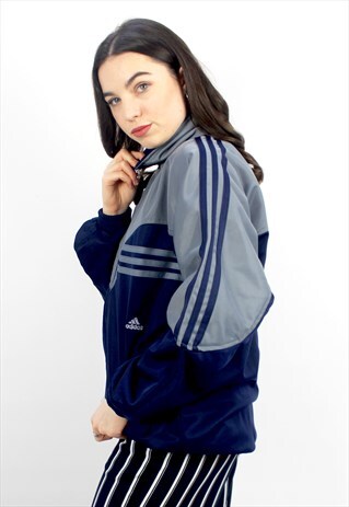 90'S RETRO & GREY OVERSIZED TRACK JACKET