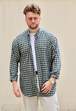 RALPH LAUREN YARMOUTH USA CLASSIC 90S BLACK WATCH SHIRT