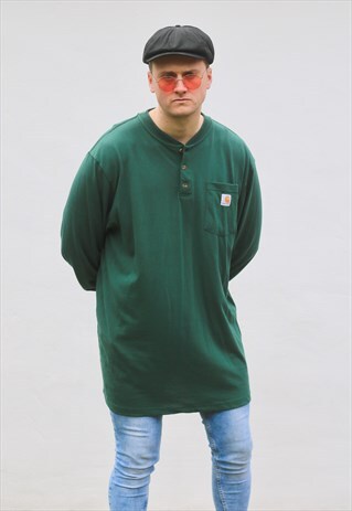 CARHARRT USA EMERALD GREEN GRANDAD SWEATSHIRT